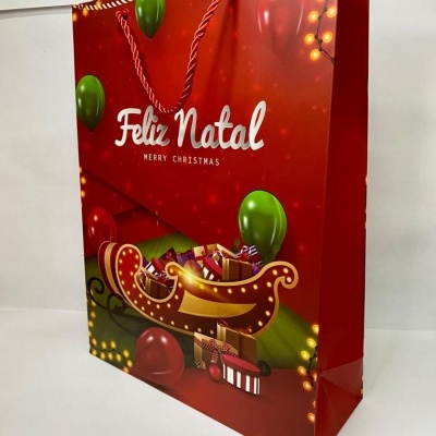 SACO NATAL C\ASA CORDÃO 42X32X11.5CM