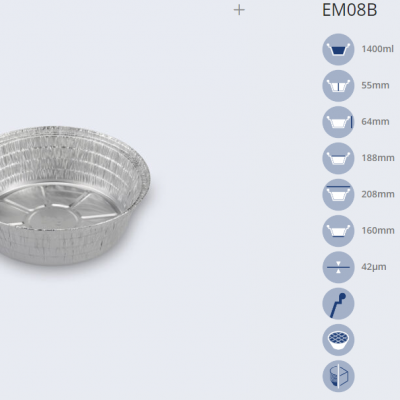 FORMA ALUMINIO REFº8 B  C/ TAMPA DE CARTÃO