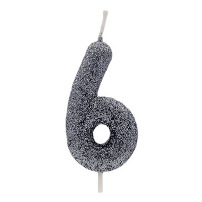 VELA GLITTER PRETO 5.5CM