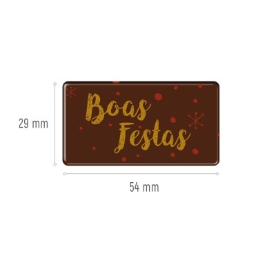 PLACA BOAS FESTAS CHOCOLATE 54X29MM (ALEATÓRIO)