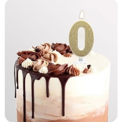 VELA DOURADA PURPURINA 8CM