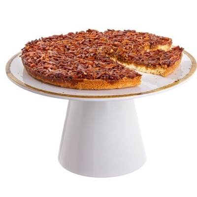 PRATO BOLO C/PÉ MELAMINA OURO Ø30x16CM