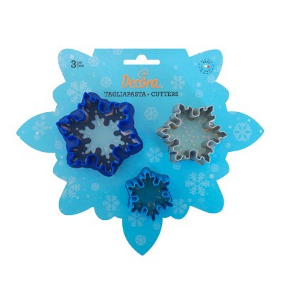 KIT 3 CORTANTES PLASTICO FLOCO DE NEVE