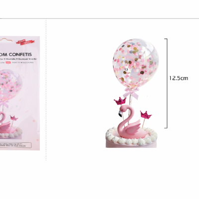TOPO BOLO  BALÃO COM CONFETIS