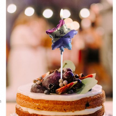 VELA ESTRELA COLORIDA  FELIZ ANIVERSARIO