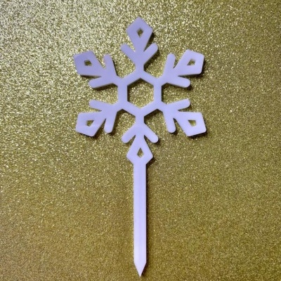 TOPO ACRILICO FLOCO BRANCO 10.8CM