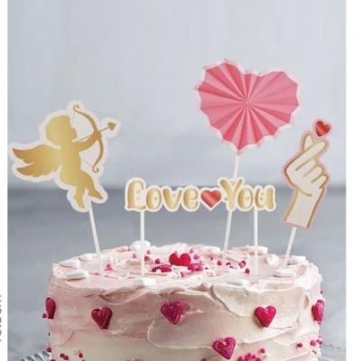 TOPO BOLO LOVE YOU 4 PCS 16.5CM