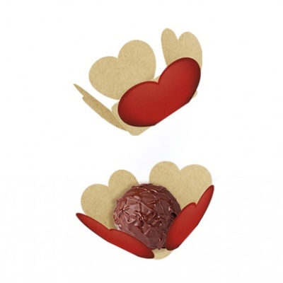 BASE BRIGADEIRO CORAÇÃO 3,3x2,3x3,3 CM 10 UNID