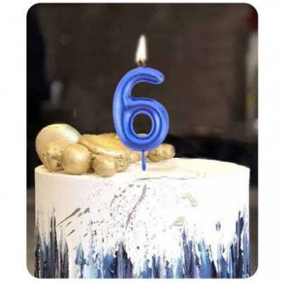 VELA AZUL METALIZADA