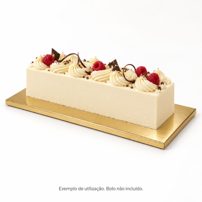 Base Retangular Long Cake Dourada 45x20x1,2 cm
