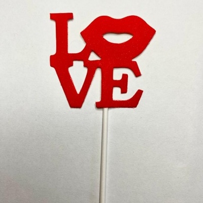 TOPO BOLO LOVE 4 UNIDADES