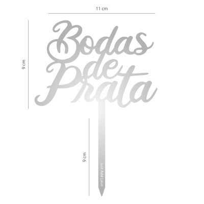 TOPO ACRILICO BODAS DE PRATA