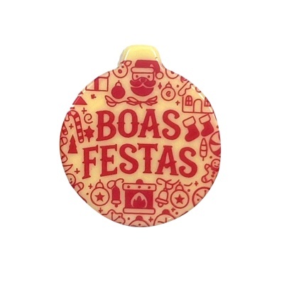 BOLA CHOCOLATE BRANCO BOAS FESTAS 39X45MM