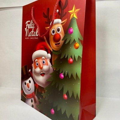 SACO NATAL C\ASA CORDÃO 42X32X11.5CM