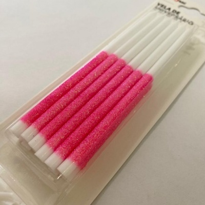 VELA ALTA BRANCO\ROSA GLITTER 12U