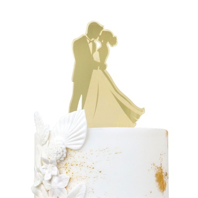 TOPO ACRILICO OURO NOIVOS