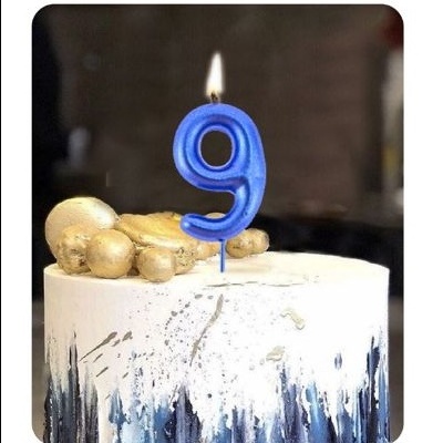 VELA AZUL METALIZADA