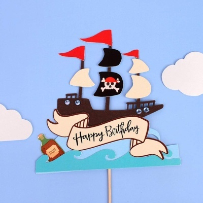 TOPO BOLO BARCO PIRATA 22CM