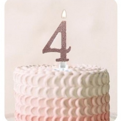 VELA ROSA GOLD PURPURINA 8CM