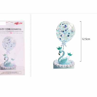 TOPO BOLO  BALÃO COM CONFETIS