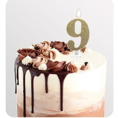 VELA DOURADA PURPURINA 8CM