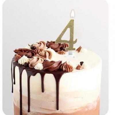 VELA DOURADA PURPURINA 8CM