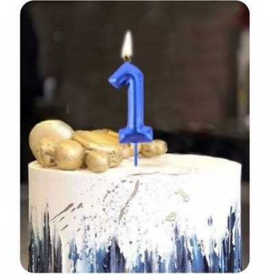 VELA AZUL METALIZADA