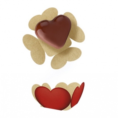 BASE BRIGADEIRO CORAÇÃO 3,3x2,3x3,3 CM 10 UNID