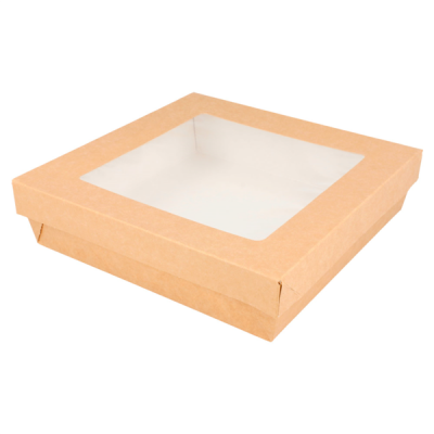 CAIXA KRAFT TAMPA C\JANELA 750ML 14X14X5CM