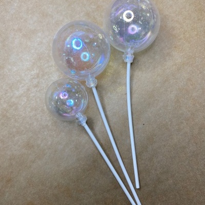 BOLAS DECORATIVAS TRANSPARENTE NACARADO 12UNID