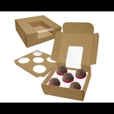 CAIXA CARTOLINA C/ JANELA 5 BRIGADEIROS 10UN