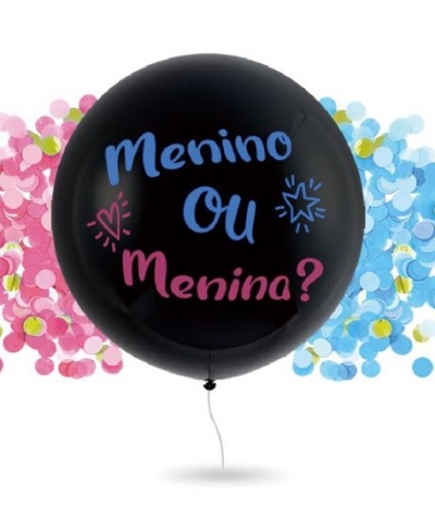 BALÃO DE REVELAÇÃO PRETO 90CM