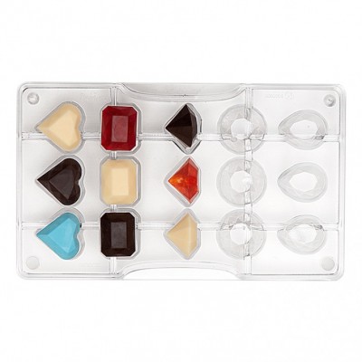 MOLDE POLICARBONATO PARA 15 BOMBONS JÓIAS MOLDE POLICARBONATO PARA 15 BOMBONS JÓIAS