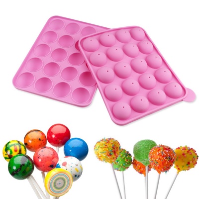MOLDE SILICONE 20 CAKE POPS REDONDOS