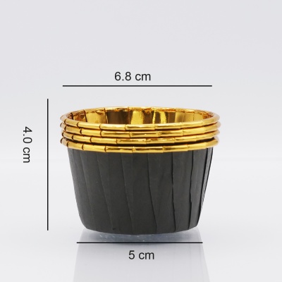 24 Cápsulas Para Cupcake Ouro preto