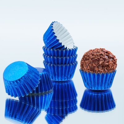 100 Formas de Brigadeiro nº5 Azul Metalizado