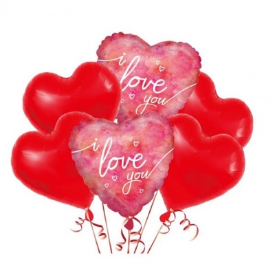 KIT BALÕES I LOVE YOU 45CM 6PCS