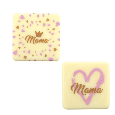 PLACA MAMA 3.8X3.8CM CHOCOLATE BRANCO 1UNID