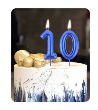 VELA AZUL METALIZADA