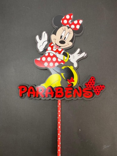 TOPO DE BOLO MINNIE GRANDE  EM CAMADAS