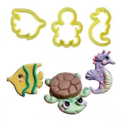 CORTANTES TARTARUGA, PEIXE, CAVALO MARINHO