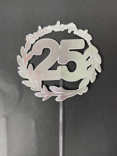 TOPO DE BOLO BODAS DE PRATA