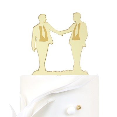 TOPO ACRILICO CASAL NOIVOS MASCULINOS