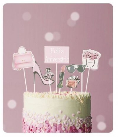 TOPO BOLO KIT MULHER 8PCS 17.7CM