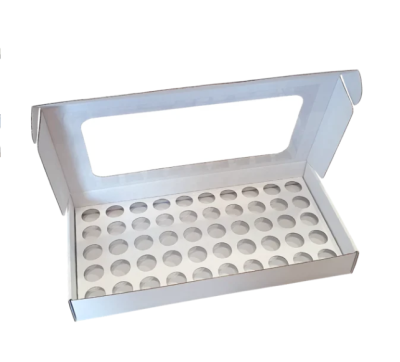 CX.  CARTÃO BRANCO PARA 50 BRIGADEIROS C\JANELA