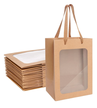SACO PAPEL KRAFT COM JANELA 20X30X15CM