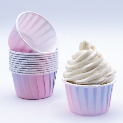 24 Cápsulas Para Cupcake Rosa\Lilas 24 Cápsulas Para Cupcake Rosa\Lilas