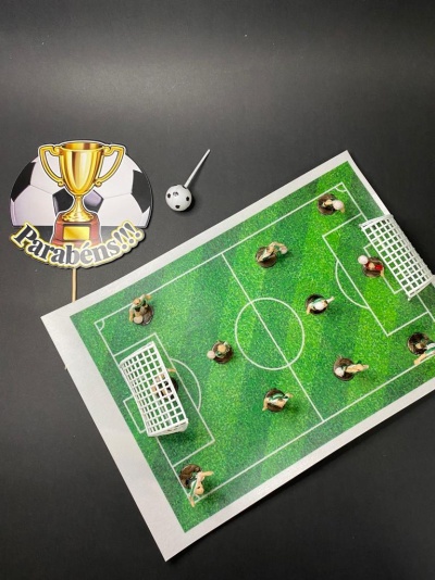 KIT DECORAÇÃO BOLO FUTEBOL