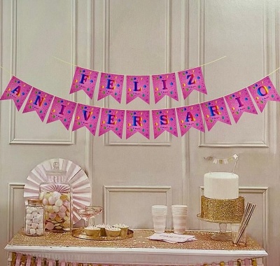 GRINALDA FELIZ ANIVERSARIO ROSA  5MT