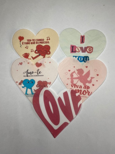 PLACA HOSTIA NAMORADOS CORAÇÃO
